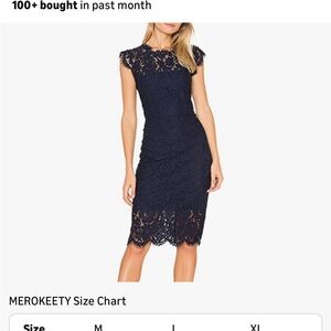 Chic Navy Lace Midi Dress